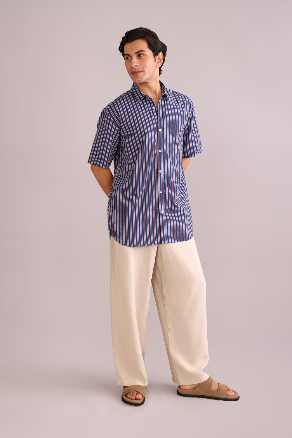 SHIRTS Duo Striper Resort Shirt (Navy)