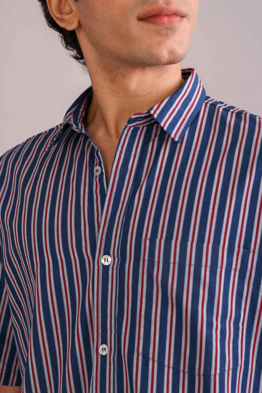 SHIRTS Duo Striper Resort Shirt (Navy)
