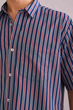 SHIRTS Duo Striper Resort Shirt (Navy)