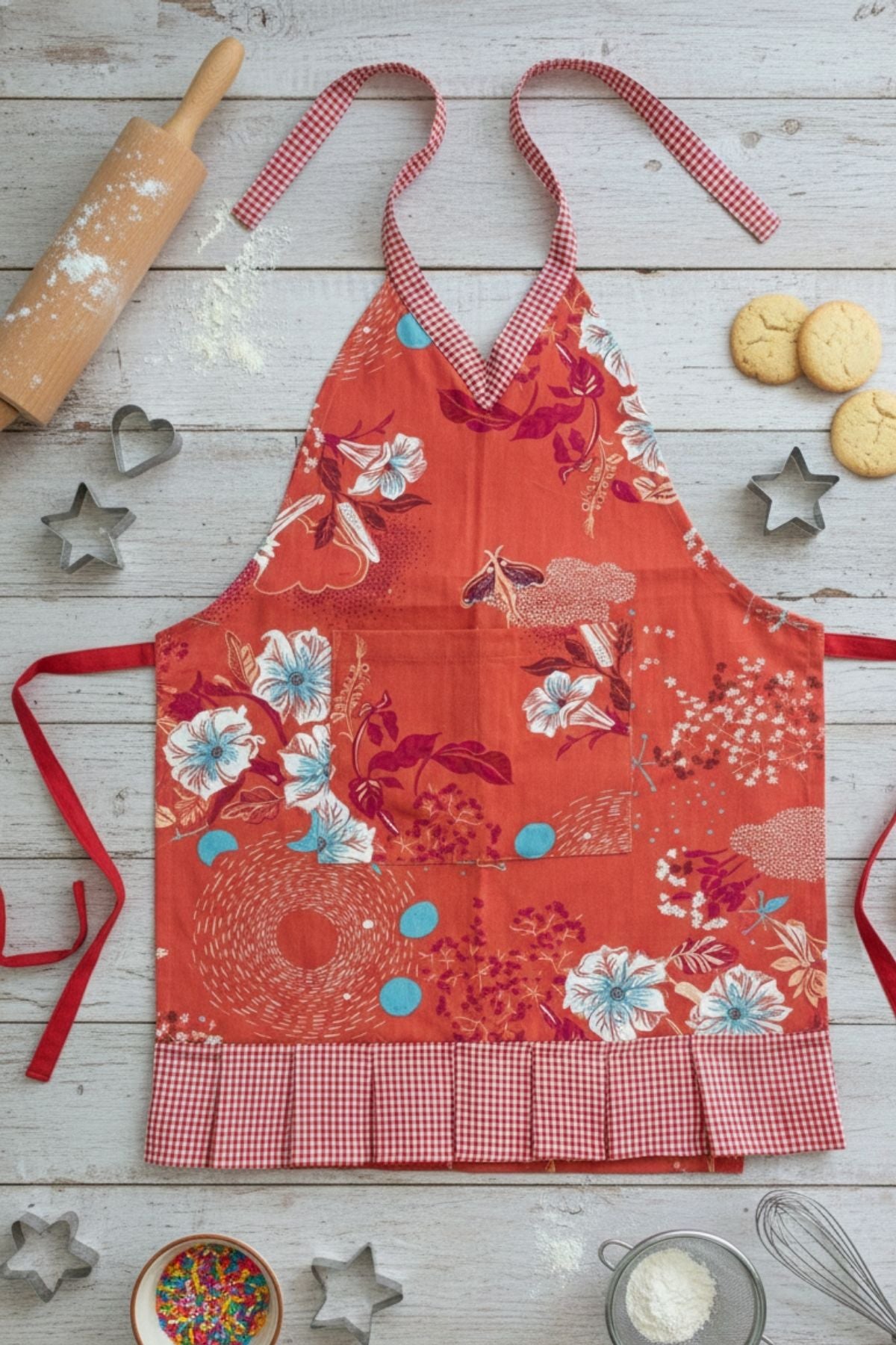 KITCHEN LINEN Moonflower  Cooking Apron