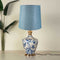 Eye In The Sky Off White Table Lamp with Solid Taper Lampshade (Turquoise Blue)