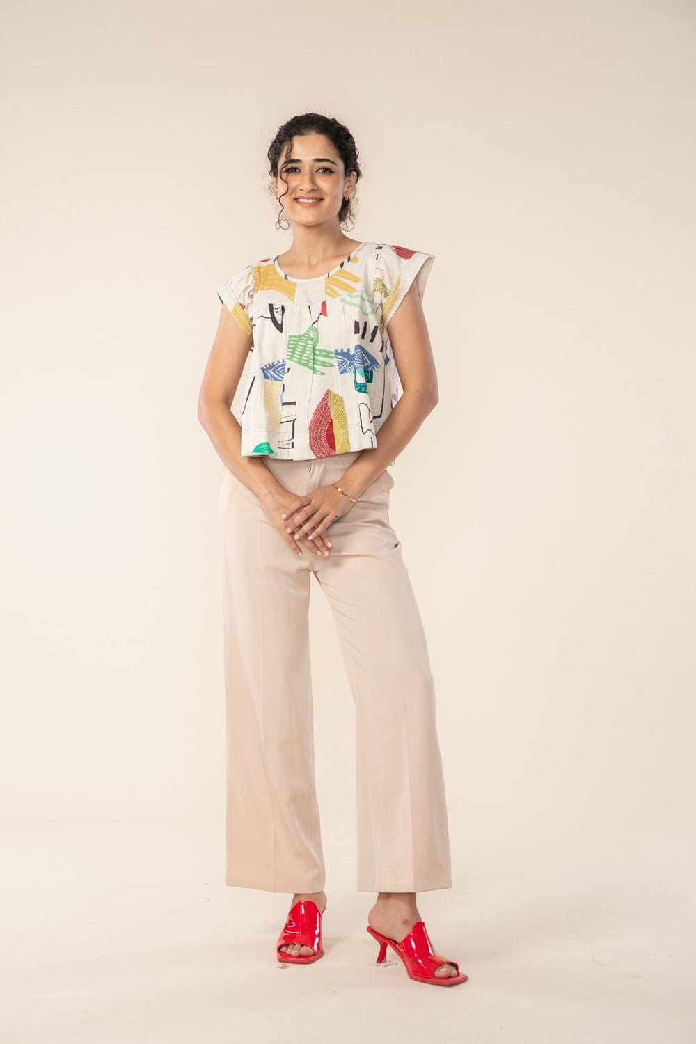 FACE TO FACE CROP TOP MULTI MUTED