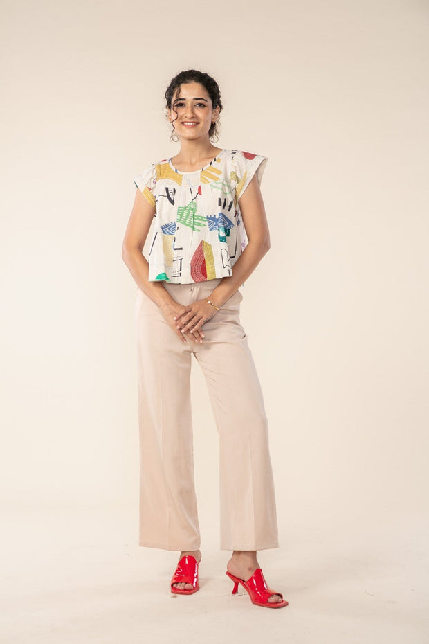FACE TO FACE CROP TOP MULTI MUTED