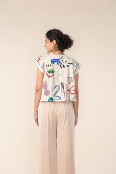 FACE TO FACE CROP TOP MULTI MUTED
