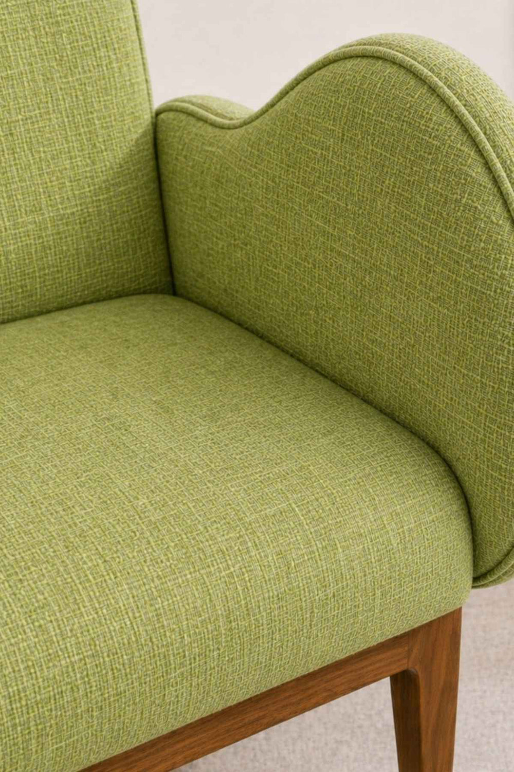 Upholstered Bundle Fibo Accent Chair in Raffia Citron Green Fabric