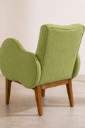 Upholstered Bundle Fibo Accent Chair in Raffia Citron Green Fabric