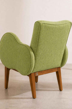Upholstered Bundle Fibo Accent Chair in Raffia Citron Green Fabric