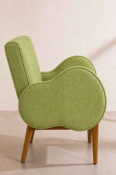 Upholstered Bundle Fibo Accent Chair in Raffia Citron Green Fabric