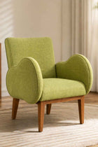 Fibo Accent Chair in Raffia Citron Green Fabric