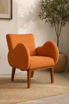 Fibo Accent Chair in Raffia Ginger Orange Fabric