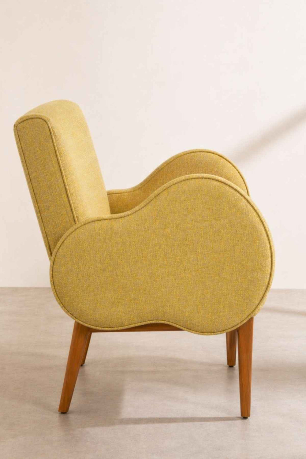 Upholstered Bundle Fibo Accent Chair in Lime Zest Raffia Fabric