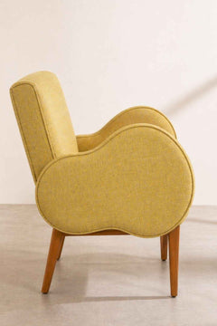 Upholstered Bundle Fibo Accent Chair in Lime Zest Raffia Fabric