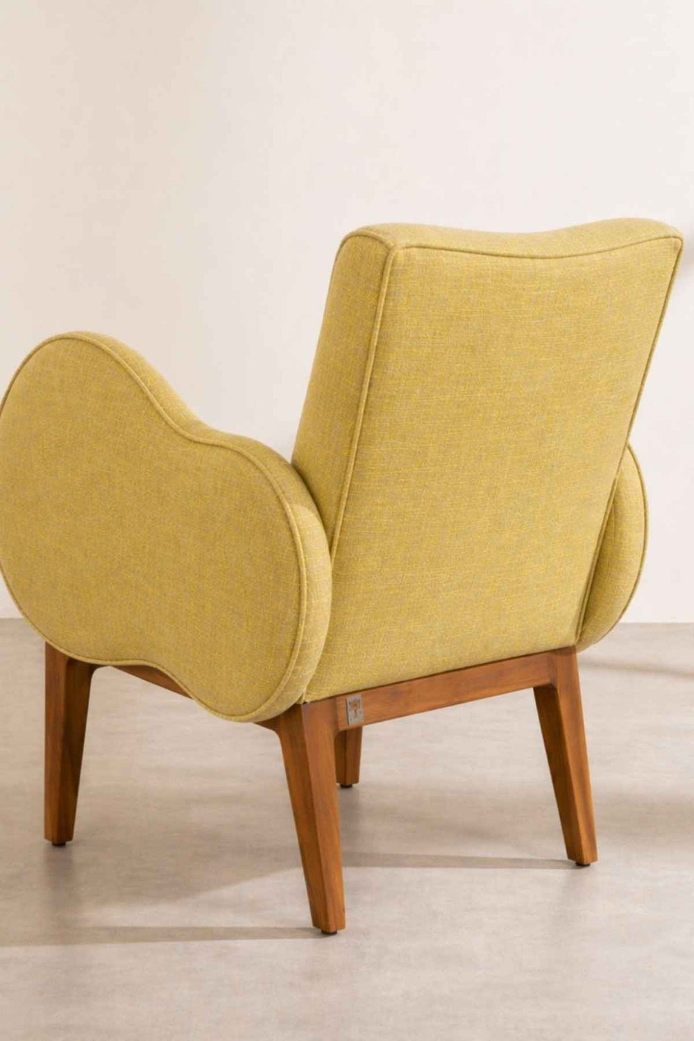 Upholstered Bundle Fibo Accent Chair in Lime Zest Raffia Fabric