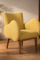 Fibo Accent Chair in Lime Zest Raffia Fabric
