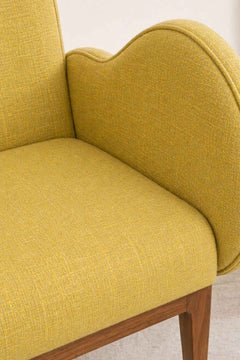 Upholstered Bundle Fibo Accent Chair in Lime Zest Raffia Fabric