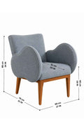 Upholstered Bundle Fibo Accent Chair in Raffia Misty Grey Fabric