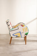 Upholstered Bundle Fibo Accent Chair in Face To Face Fabric