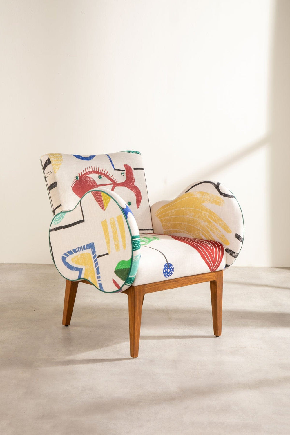 Upholstered Bundle Fibo Accent Chair in Face To Face Fabric