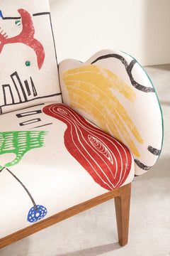 Upholstered Bundle Fibo Accent Chair in Face To Face Fabric