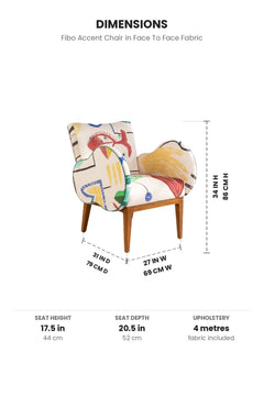 Upholstered Bundle Fibo Accent Chair in Face To Face Fabric