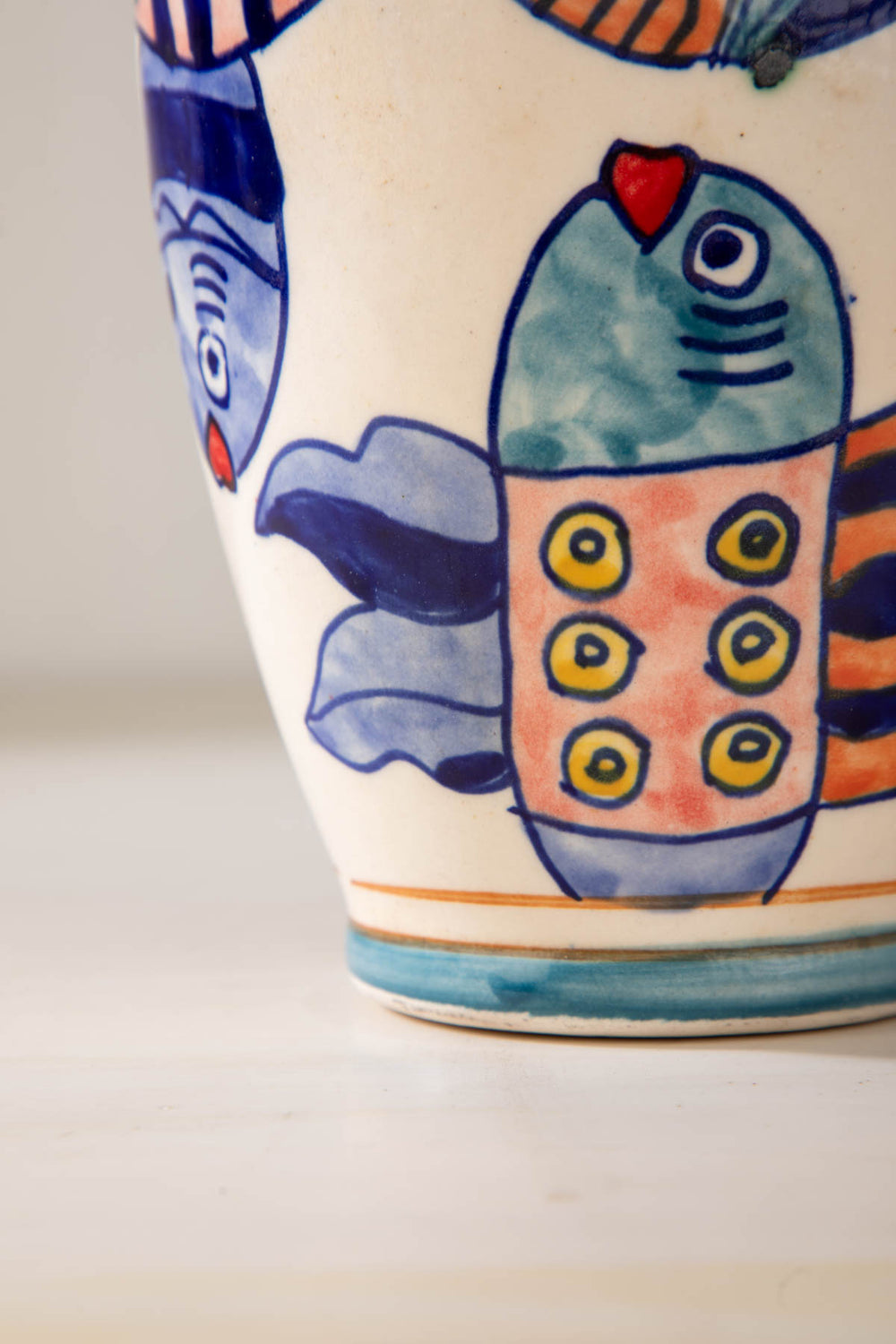 FLOWER VASES Fish Big Blue Ceramic Vase