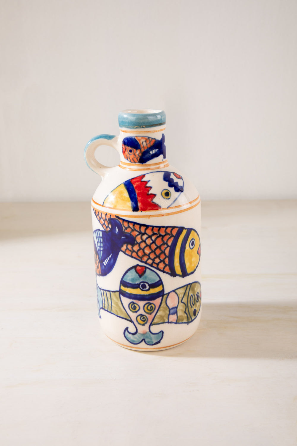 FLOWER VASES Fish Bottle Blue Ceramic Vase