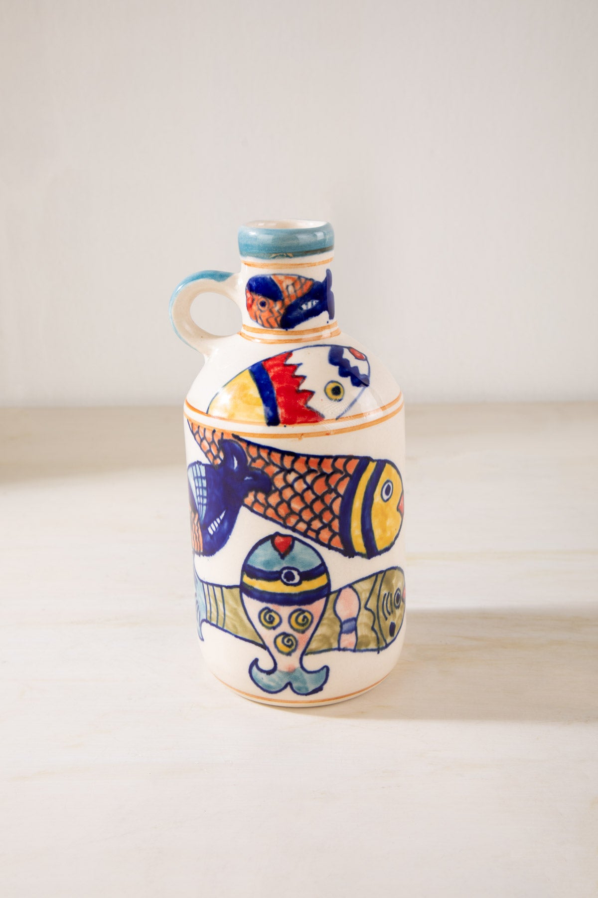 FLOWER VASES Fish Bottle Blue Ceramic Vase