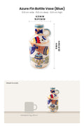 FLOWER VASES Azure Fin Bottle Vase (Blue)