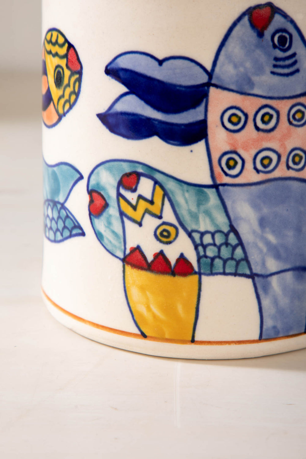 FLOWER VASES Fish Jar Blue Ceramic Vase
