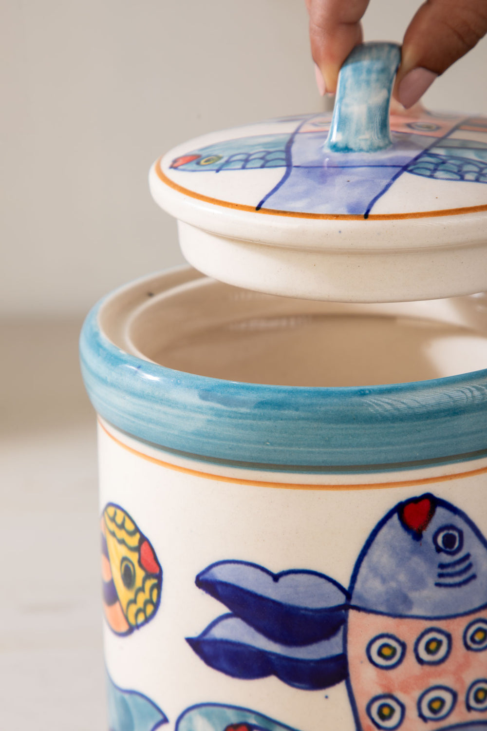 FLOWER VASES Fish Jar Blue Ceramic Vase
