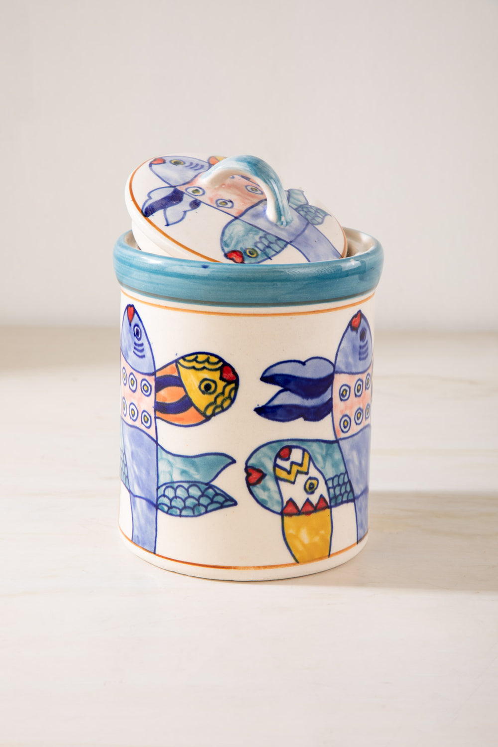 Azure Fin Lidded Jar (Blue)