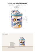FLOWER VASES Azure Fin Lidded Jar (Blue)