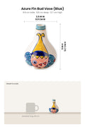 FLOWER VASES Azure Fin Bud Vase (Blue)