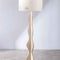 Flair Tripod Floor Lamp with Sabar Palm Drum Lampshade (Gold)
