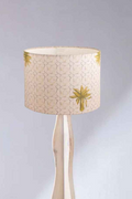 Lighting Bundle Flair Tripod Floor Lamp with Temple Palms Drum Lampshade (Grey)