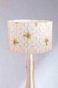 Lighting Bundle Flair Tripod Floor Lamp with Temple Palms Extra Large Drum Lampshade (Grey)