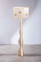 Flair Tripod Floor Lamp with Temple Palms Extra Large Drum Lampshade (Grey)