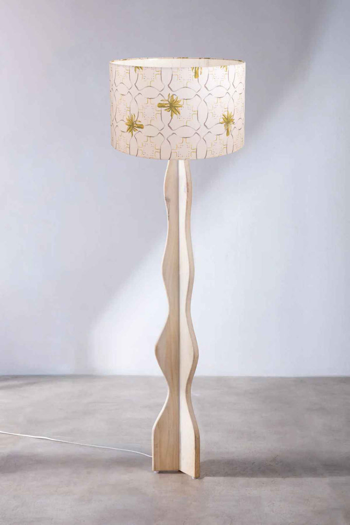 Lighting Bundle Flair Tripod Floor Lamp with Temple Palms Extra Large Drum Lampshade (Grey)