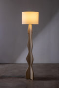 Lighting Bundle Flair Tripod Floor Lamp with Temple Palms Extra Large Drum Lampshade (Grey)