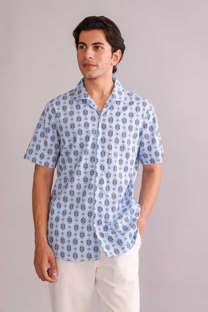 SHIRTS Flo Tile Camp Shirt (Blue)