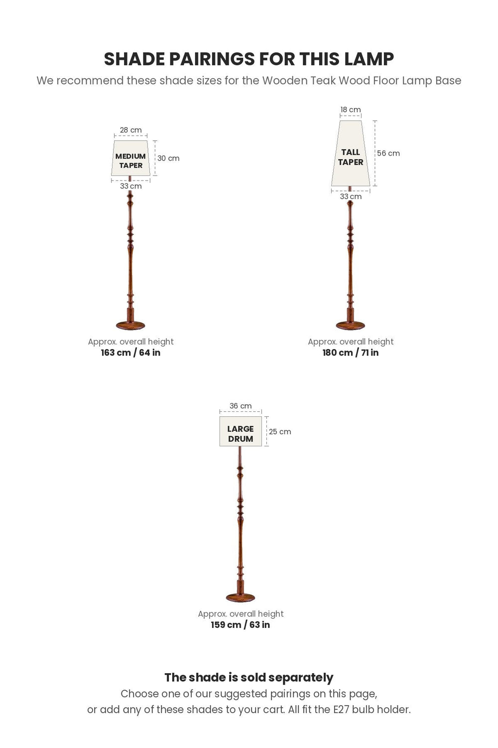 FLOOR LAMPS Wooden Teak Wood Floor Lamp (Natural)
