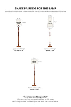FLOOR LAMPS Wooden Teak Wood Floor Lamp (Natural)