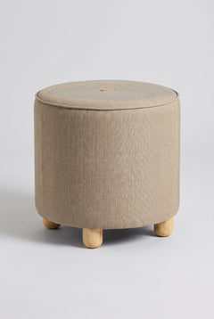 Upholstered Bundle Flower Pouffe in Cornstalk Fabric