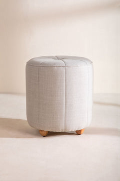 Upholstered Bundle Flower Pouffe in Cornstalk Fabric