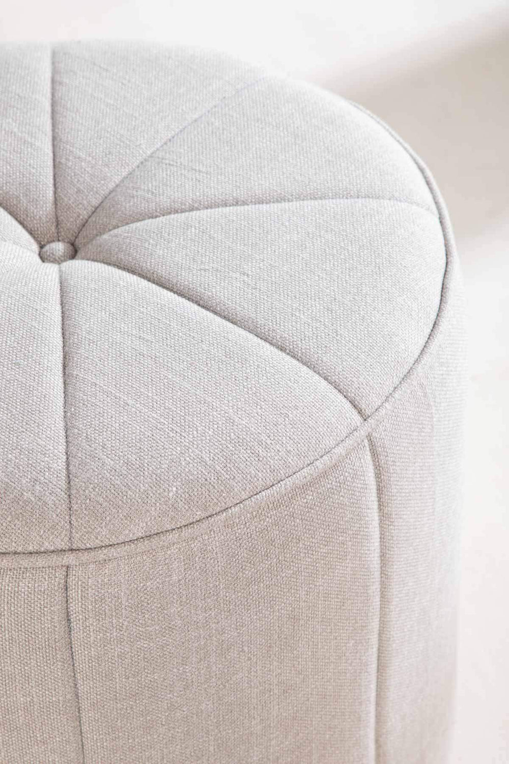 Upholstered Bundle Flower Pouffe in Cornstalk Fabric