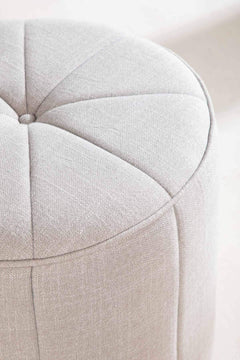 Upholstered Bundle Flower Pouffe in Cornstalk Fabric