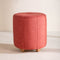 Flower Pouffe in Raffia Red Pepper Fabric