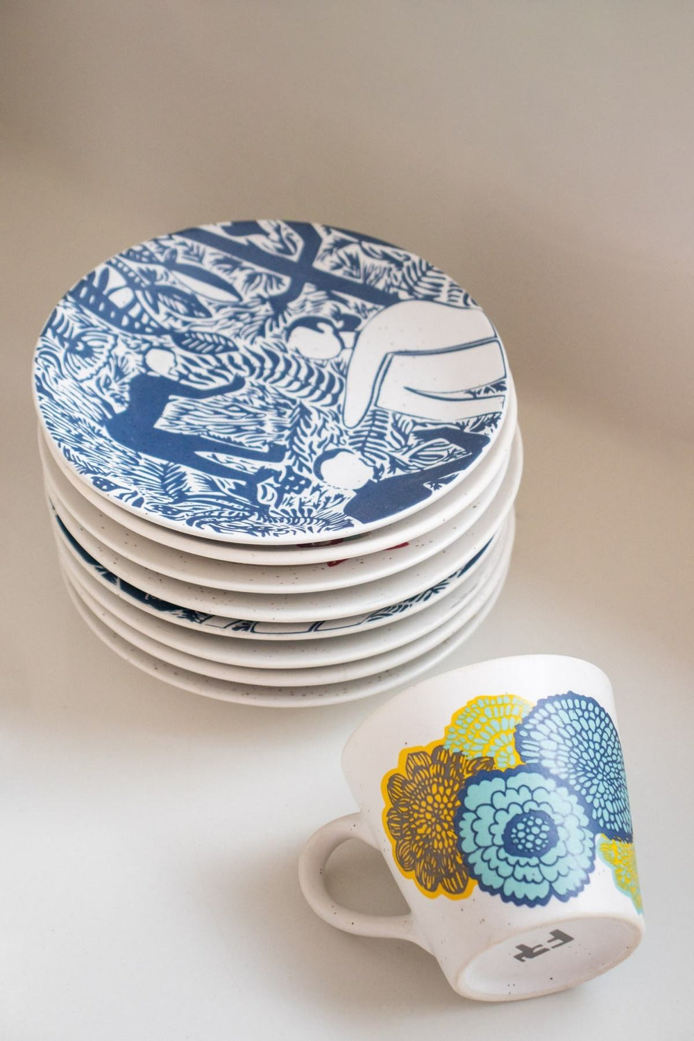 SNACK PLATES Fragrant Fields Ceramic Snack Plate (Set Of 2)
