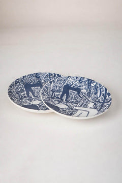 SNACK PLATES Fragrant Fields Ceramic Snack Plate (Set Of 2)