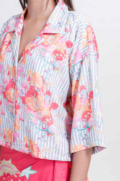 TOPS Vasaka Striper Crop Top (Full On Fuchsia)